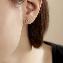 Outlet Histoire d'Or Boucles D'oreilles Puces 4 Griffes Or Blanc Diamant Synthetique or blanc diamant synthétique blanc