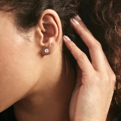 Histoire d'Or Boucles D'oreilles Puces 4 Griffes Or Blanc Diamant Synthetique* Boucles D'Oreilles|Clous D'Oreilles