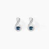 Online Histoire d'Or Boucles D'oreilles Puces Augusta Or Blanc Topaze Et Oxyde De Zirconium