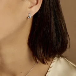 Online Histoire d'Or Boucles D'oreilles Puces Augusta Or Blanc Topaze Et Oxyde De Zirconium