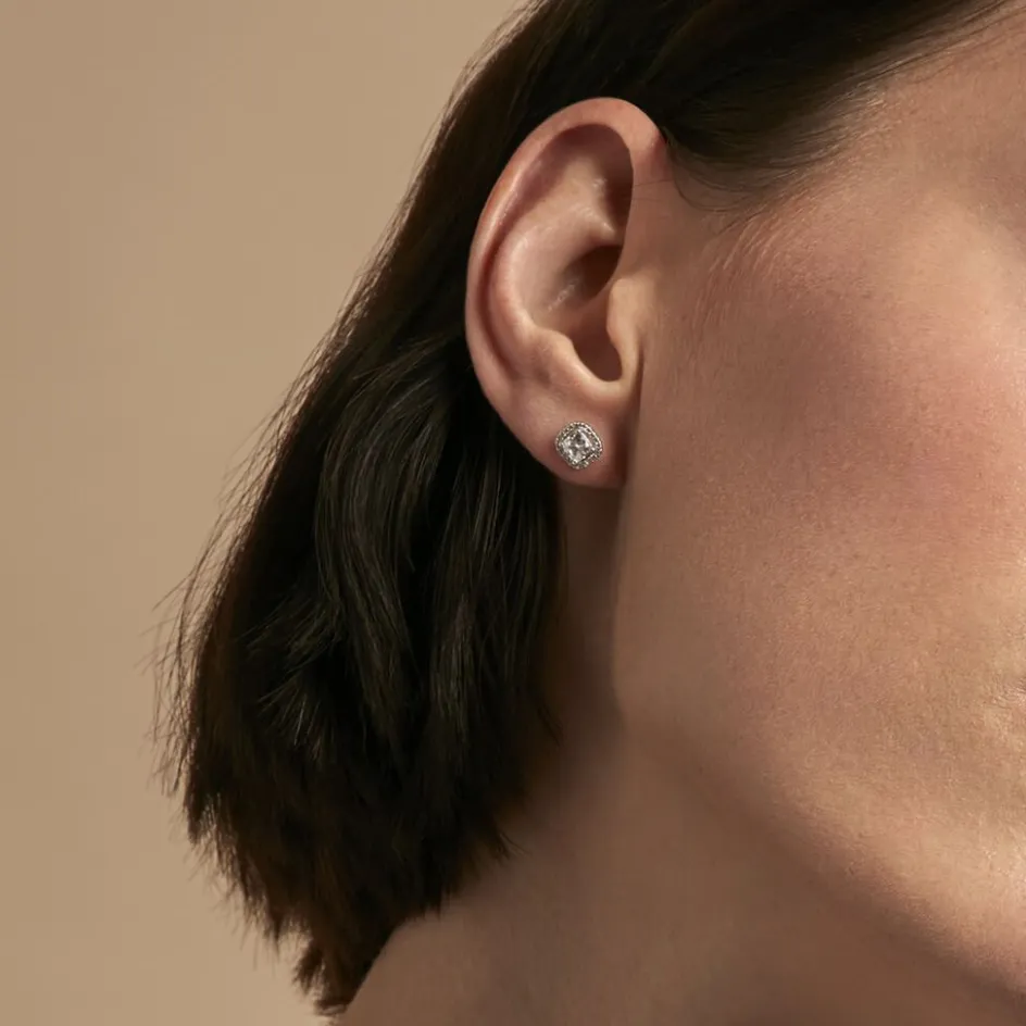 Sale Histoire d'Or Boucles D'oreilles Puces Adrienne Or Blanc Oxyde De Zirconium