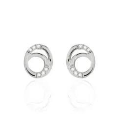 Online Histoire d'Or Boucles D'oreilles Puces Annea Argent Blanc Oxyde De Zirconium
