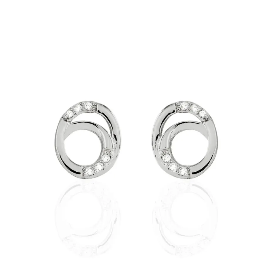 Online Histoire d'Or Boucles D'oreilles Puces Annea Argent Blanc Oxyde De Zirconium