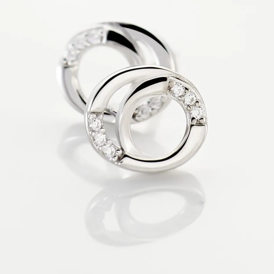 Online Histoire d'Or Boucles D'oreilles Puces Annea Argent Blanc Oxyde De Zirconium