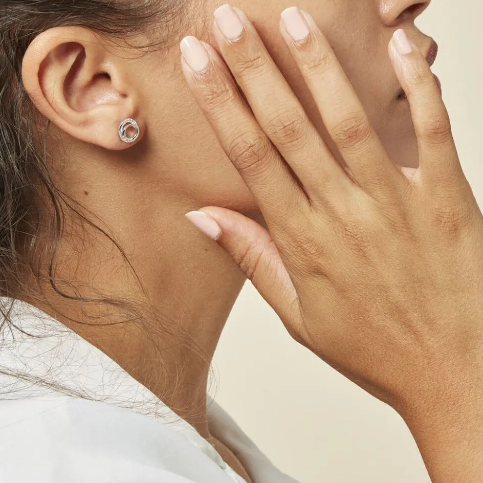 Online Histoire d'Or Boucles D'oreilles Puces Annea Argent Blanc Oxyde De Zirconium