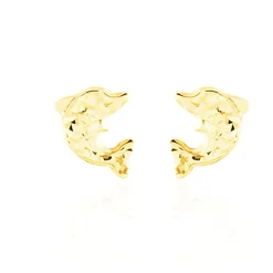 Clearance Histoire d'Or Boucles D'oreilles Puces Arisaema Dauphin Or Jaune