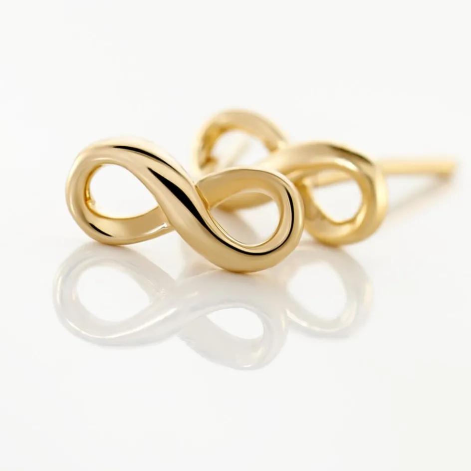 New Histoire d'Or Boucles D'oreilles Puces Ajna Plaqué Or Jaune