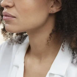 New Histoire d'Or Boucles D'oreilles Puces Ajna Plaqué Or Jaune