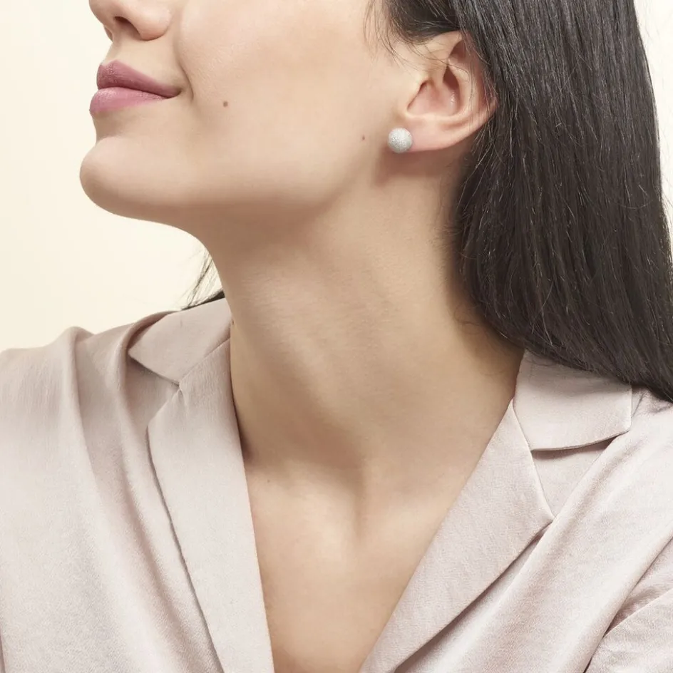 Hot Histoire d'Or Boucles D'oreilles Puces Ayana Argent Blanc