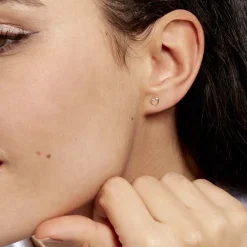Best Histoire d'Or Boucles D'oreilles Puces Anne-maudae Coeurs or jaune