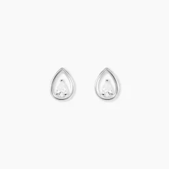 Best Histoire d'Or Boucles D'oreilles Puces Argent Blanc Temusio Oxydes De Zirconium
