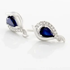 Sale Histoire d'Or Boucles D'oreilles Puces Angelika Et Diamant or blanc saphir