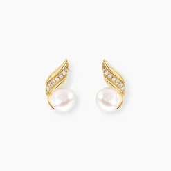 Best Histoire d'Or Boucles D'oreilles Puces Antoinette Or Jaune Perle De Culture