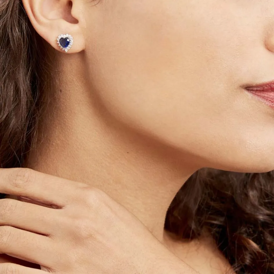 Best Histoire d'Or Boucles D'oreilles Puces Argent Blanc Sphinx Pierres