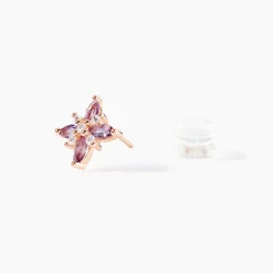 Histoire d'Or Boucles D'oreilles Puces Anabele Or Rose Amethyste Oxyde* Boucles D'Oreilles|Clous D'Oreilles