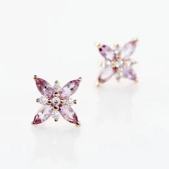 Histoire d'Or Boucles D'oreilles Puces Anabele Or Rose Amethyste Oxyde* Boucles D'Oreilles|Clous D'Oreilles
