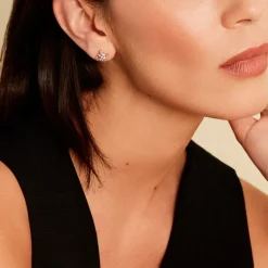 Histoire d'Or Boucles D'oreilles Puces Anabele Or Rose Amethyste Oxyde* Boucles D'Oreilles|Clous D'Oreilles