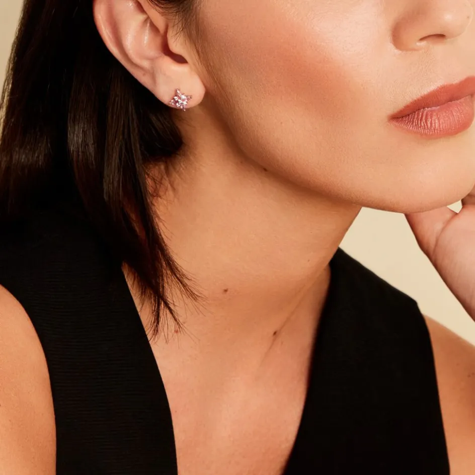 Histoire d'Or Boucles D'oreilles Puces Anabele Or Rose Amethyste Oxyde* Boucles D'Oreilles|Clous D'Oreilles