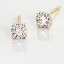 New Histoire d'Or Boucles D'oreilles Puces Artemis Or Jaune Diamants