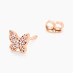 New Histoire d'Or Boucles D'oreilles Puces Anne-lise Argent Rose Oxyde De Zirconium