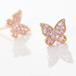 New Histoire d'Or Boucles D'oreilles Puces Anne-lise Argent Rose Oxyde De Zirconium