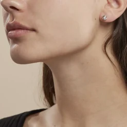 Outlet Histoire d'Or Boucles D'oreilles Puces Anne-andree Argent Blanc Oxyde De Zirconium