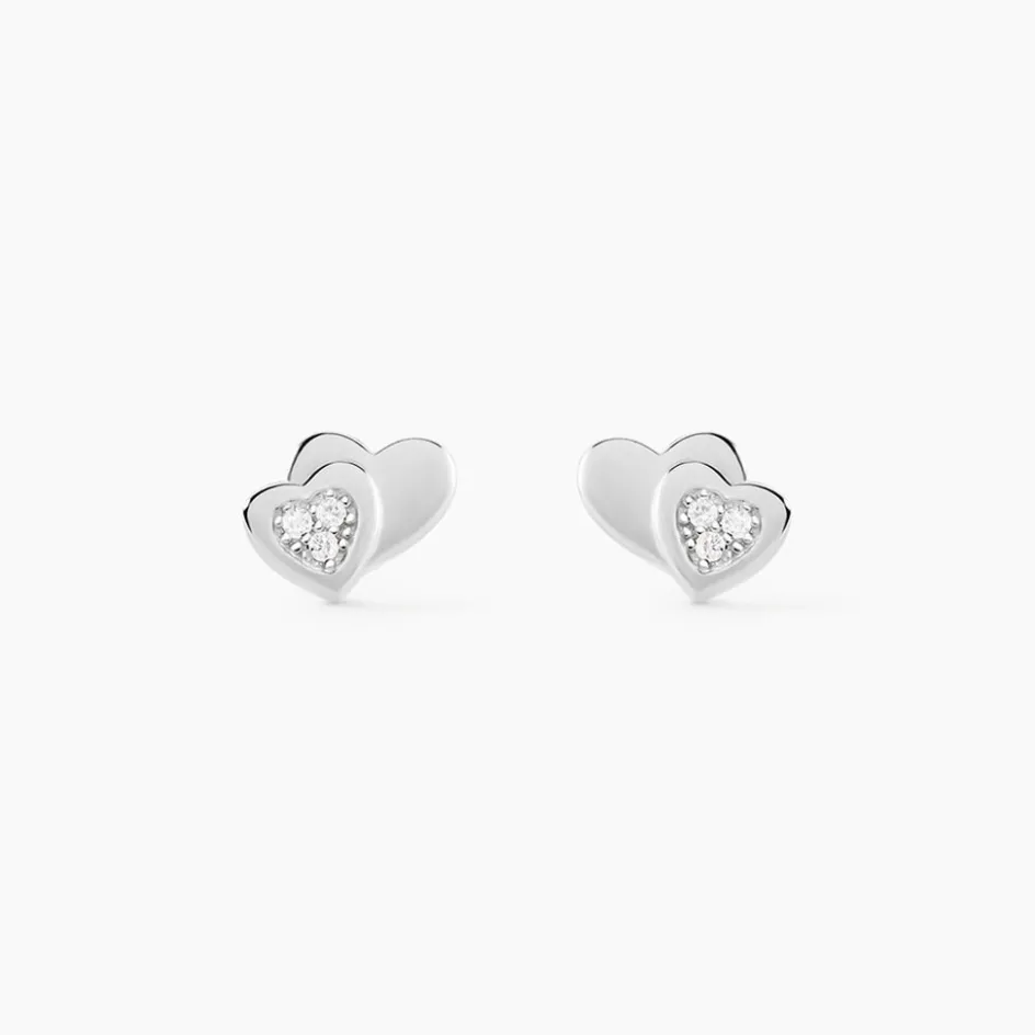 Online Histoire d'Or Boucles D'oreilles Puces Argent Blanc Dounyo Oxydes De Zirconium