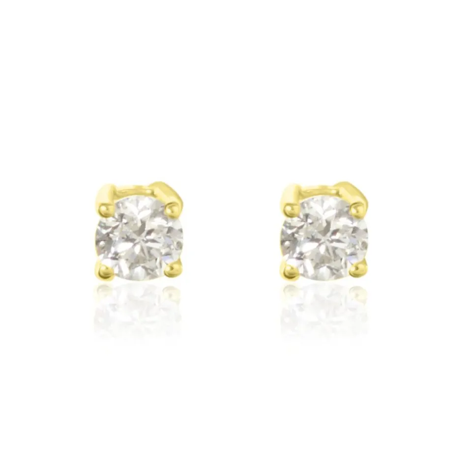 Histoire d'Or Boucles D'oreilles Puces Aphrodite or jaune diamant