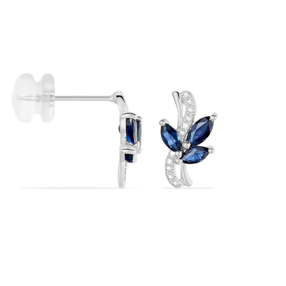 Hot Histoire d'Or Boucles D'oreilles Puces Angie Or Blanc Saphir Et Diamant