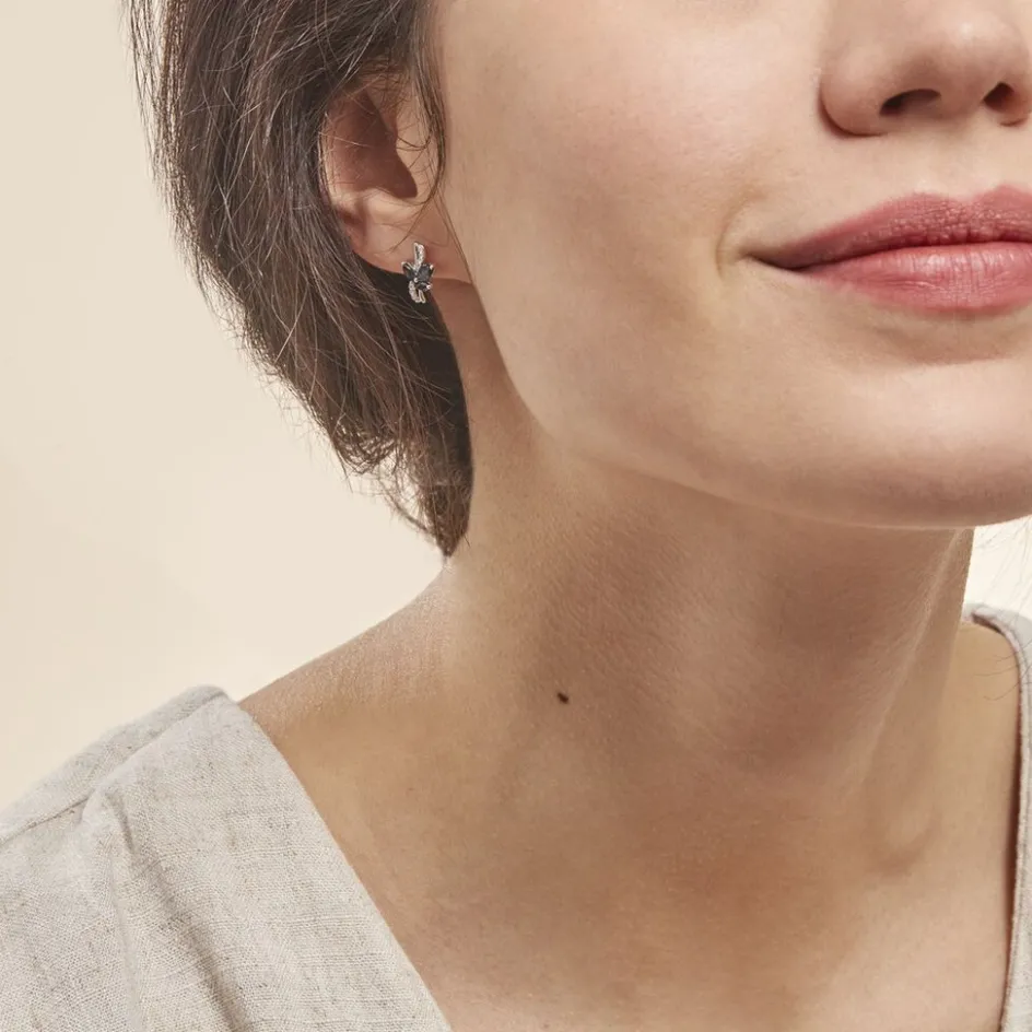 Hot Histoire d'Or Boucles D'oreilles Puces Angie Or Blanc Saphir Et Diamant