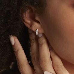 Sale Histoire d'Or Boucles D'oreilles Puces Aglae Or Blanc Oxyde De Zirconium