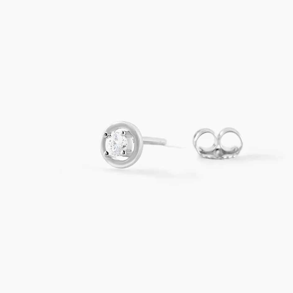 Clearance Histoire d'Or Boucles D'oreilles Puces Argent Blanc Laureto Oxydes De Zirconium
