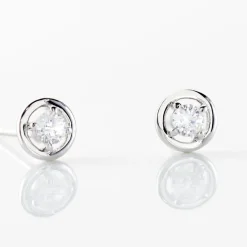 Clearance Histoire d'Or Boucles D'oreilles Puces Argent Blanc Laureto Oxydes De Zirconium