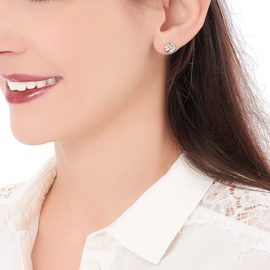 Online Histoire d'Or Boucles D'oreilles Puces Albanne Argent Blanc