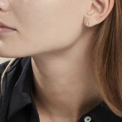 New Histoire d'Or Boucles D'oreilles Puces Almira Argent Blanc Oxyde De Zirconium