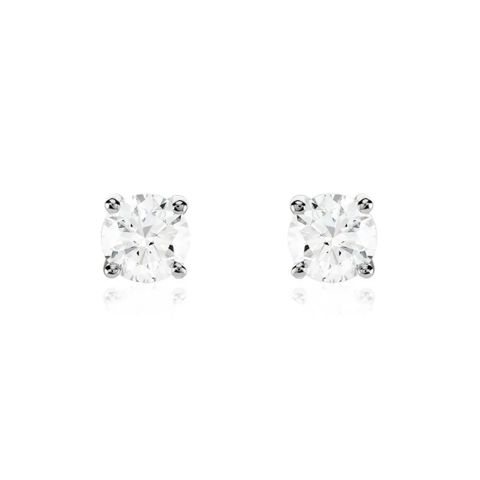 New Histoire d'Or Boucles D'oreilles Puces Aphrodite platine blanc diamant