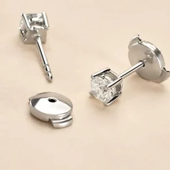 New Histoire d'Or Boucles D'oreilles Puces Aphrodite platine blanc diamant