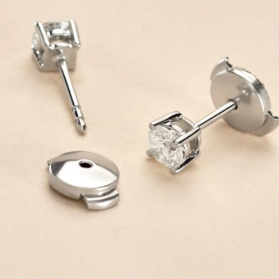 New Histoire d'Or Boucles D'oreilles Puces Aphrodite platine blanc diamant