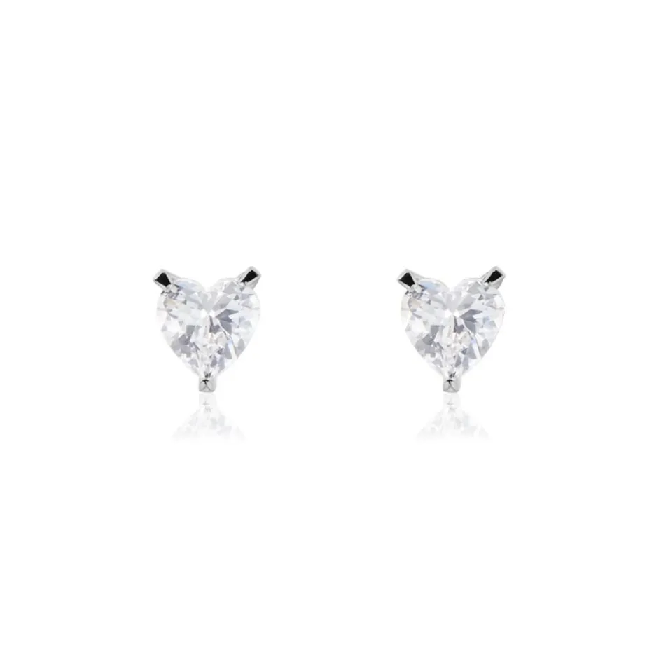 Hot Histoire d'Or Boucles D'oreilles Puces Argent Blanc Schull Oxydes De Zirconium