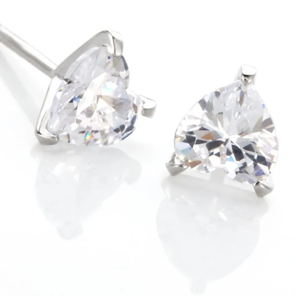 Hot Histoire d'Or Boucles D'oreilles Puces Argent Blanc Schull Oxydes De Zirconium