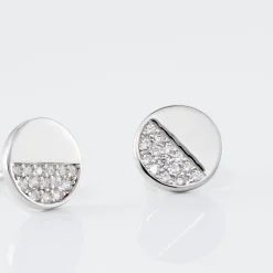 Online Histoire d'Or Boucles D'oreilles Puces Argent Blanc Viviano Oxydes De Zirconium