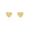 New Histoire d'Or Boucles D'oreilles Puces Arisaema C艙ur Or Jaune