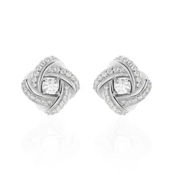 Outlet Histoire d'Or Boucles D'oreilles Puces Anasthase Argent Blanc Oxyde De Zirconium