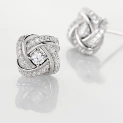 Outlet Histoire d'Or Boucles D'oreilles Puces Anasthase Argent Blanc Oxyde De Zirconium