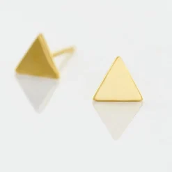 Online Histoire d'Or Boucles D'oreilles Puces Anne-berengere Triangle Or Jaune