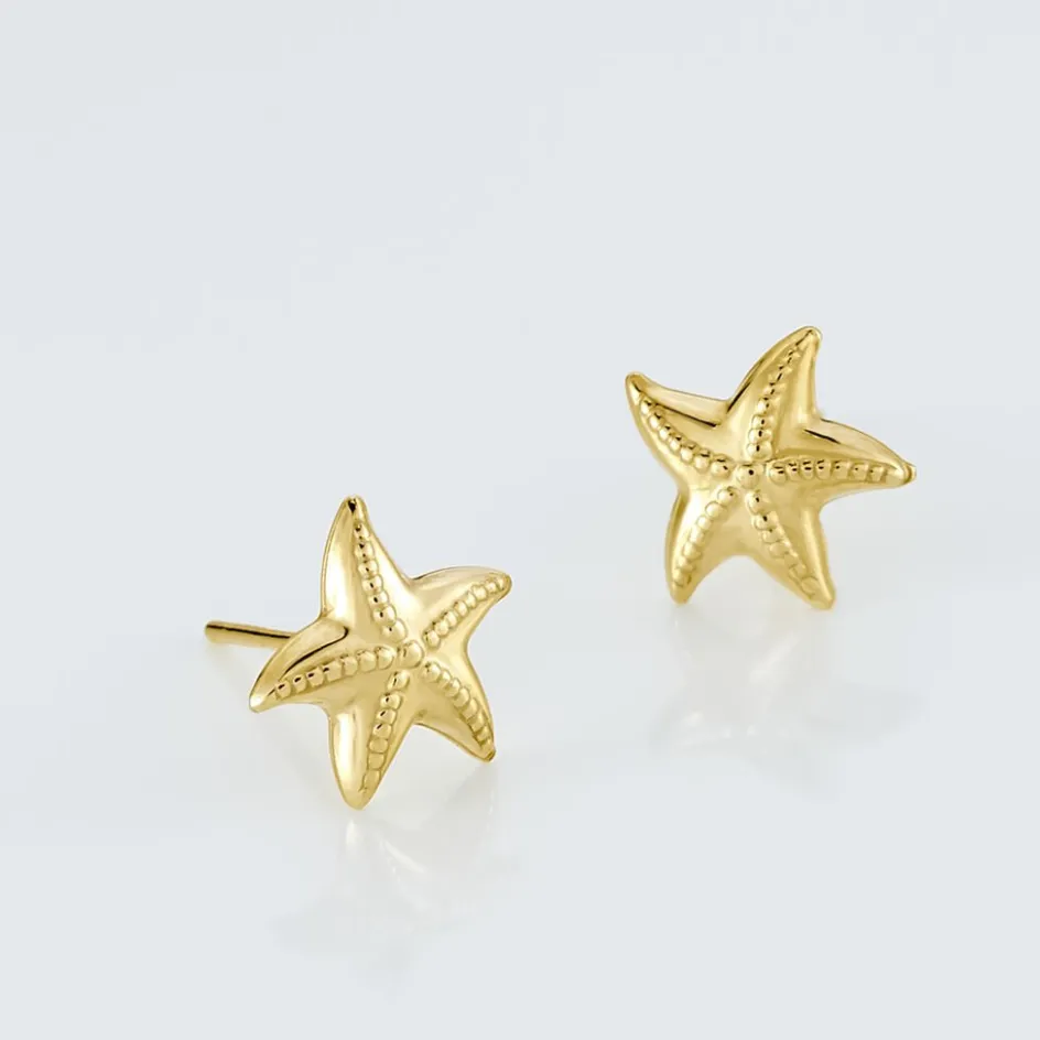 Online Histoire d'Or Boucles D'oreilles Puces Alphonsine Etoile De Mer Or Jaune