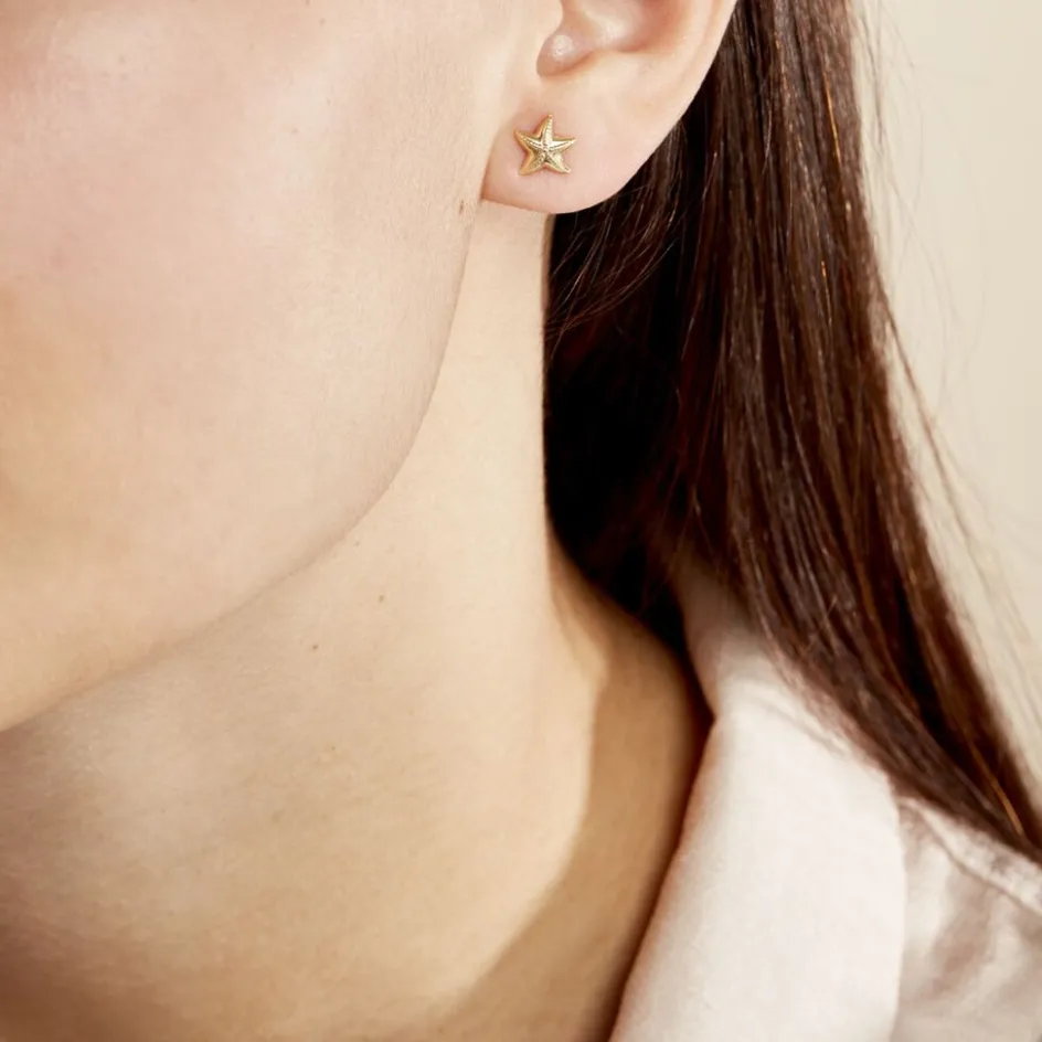Online Histoire d'Or Boucles D'oreilles Puces Alphonsine Etoile De Mer Or Jaune