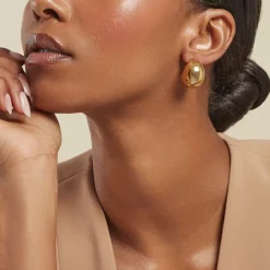 New Histoire d'Or Boucles D'oreilles Puces Adoree Acier Jaune