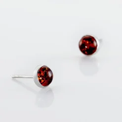 New Histoire d'Or Boucles D'oreilles Puces Brunhild Argent Blanc Ambre