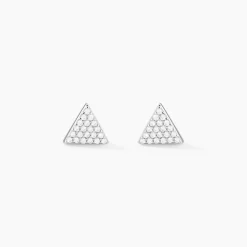 Online Histoire d'Or Boucles D'oreilles Puces Brendana Argent Blanc Oxyde De Zirconium